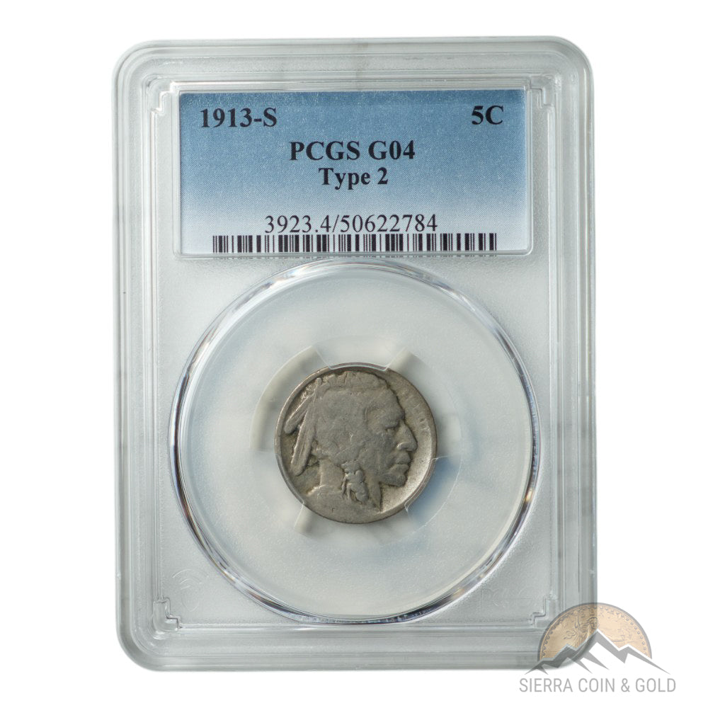 1913-S Buffalo Nickel – Type 2 – PCGS G04 Obverse