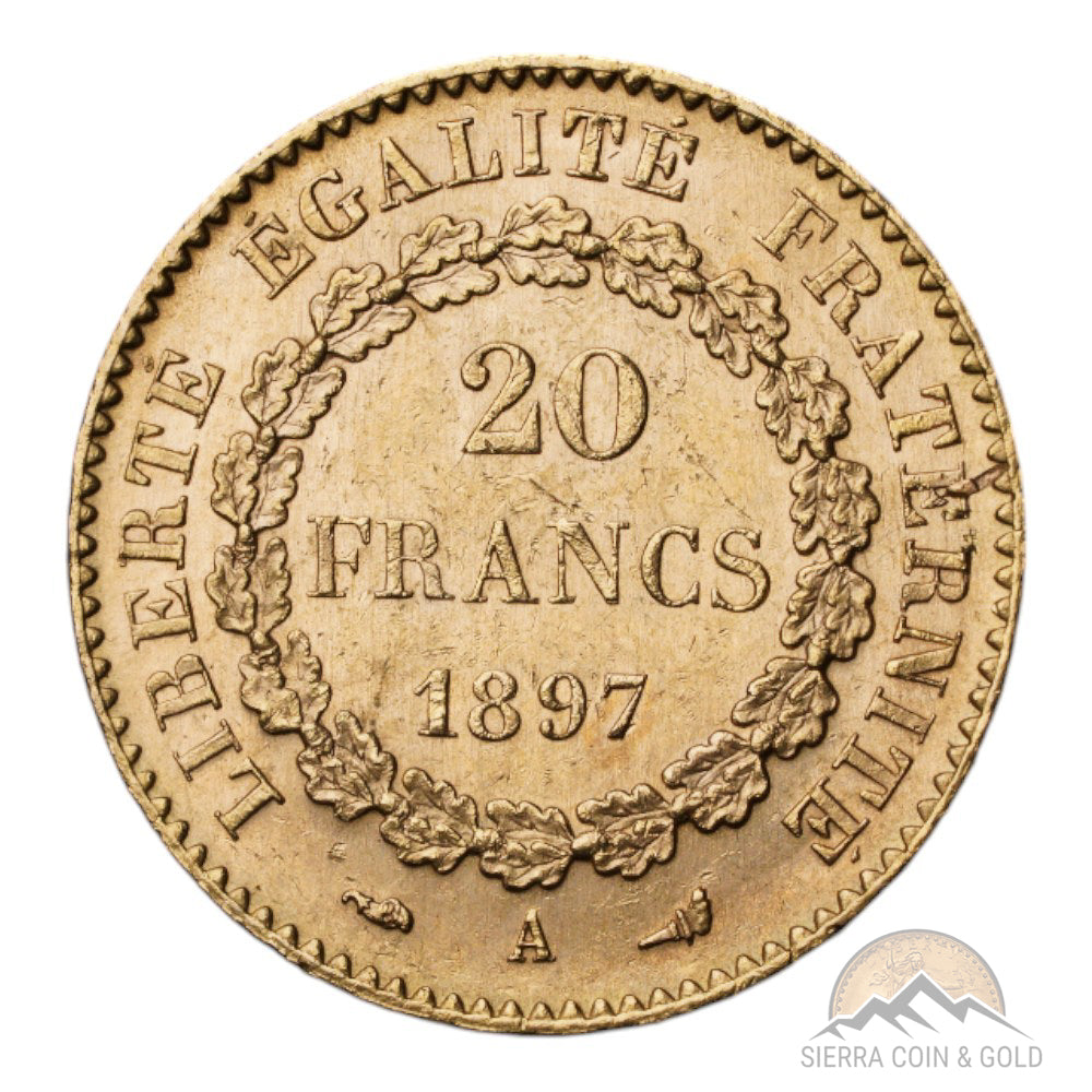 France Gold 20 Francs - Lucky Angel Reverse