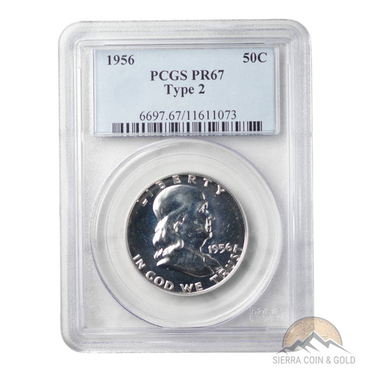 1956 Franklin Half Dollar – Type 2 – PCGS PR67