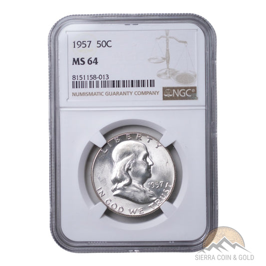 1957 Franklin Half Dollar - NGC MS64