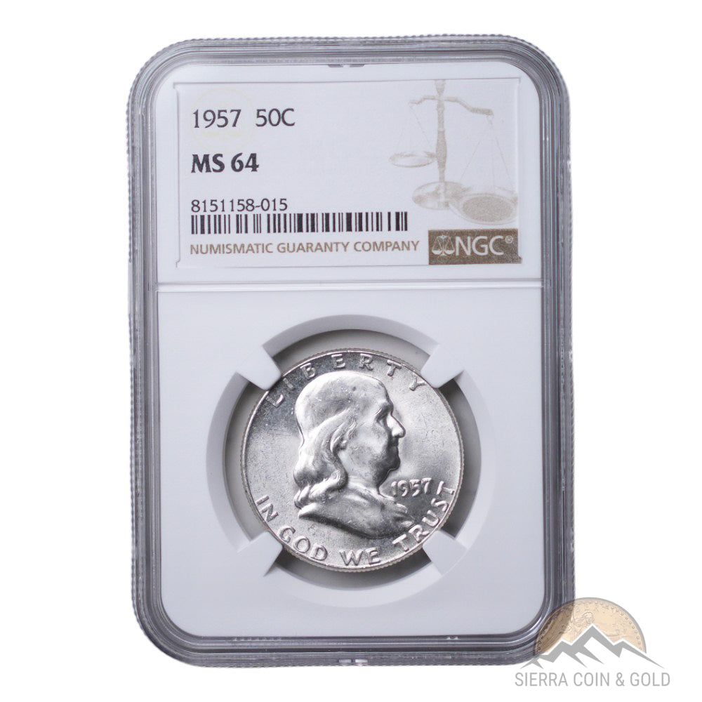 1957 Franklin Half Dollar - NGC MS64