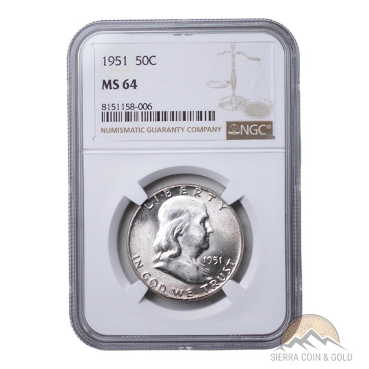 1951 Franklin Half Dollar - NGC MS64