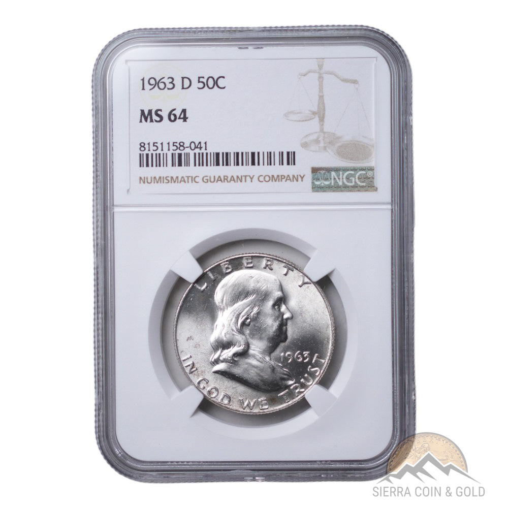 1963-D Franklin Half Dollar - NGC MS64