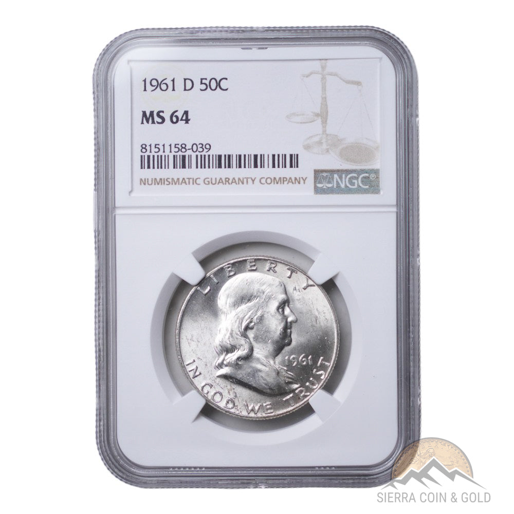 1961-D Franklin Half Dollar - NGC MS64